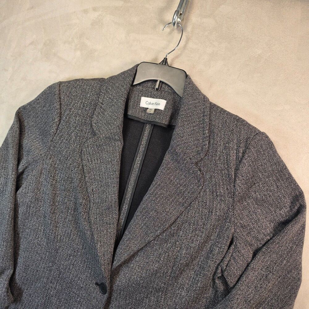 Calvin Klein Blazer Women size 22W Gray One Front Button